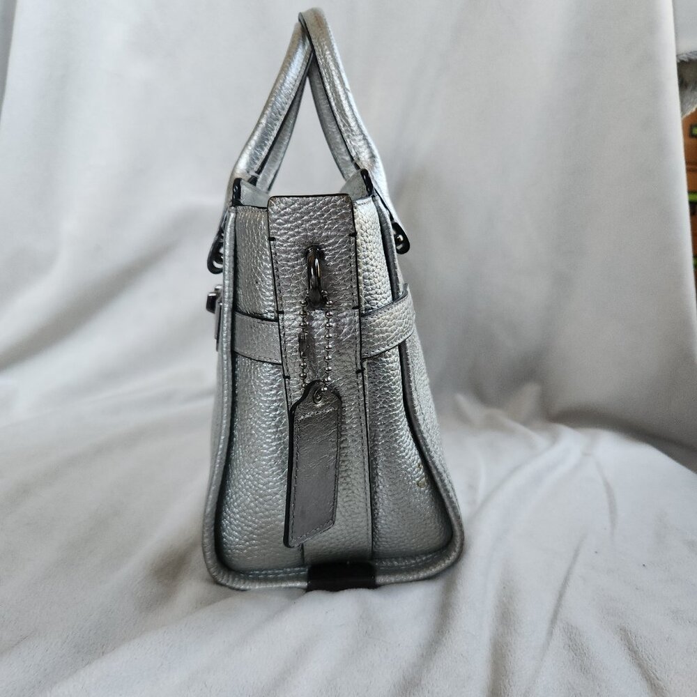 Coach Swagger 27 Pebble Leather Style w/o Strap in Silver - Style 34816 - Picture 4 of 16